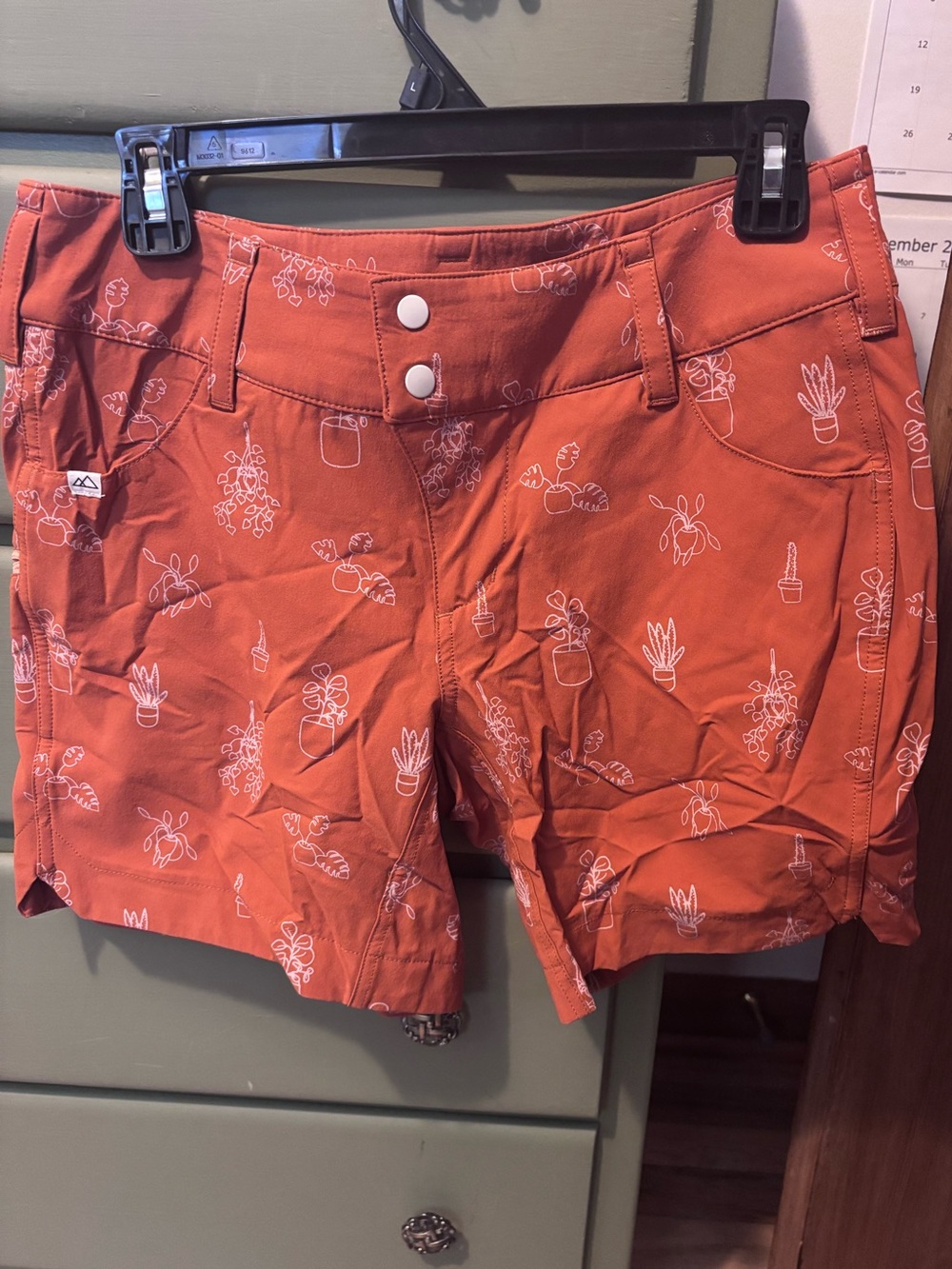 Women’s Rust Orange Printed Casual Shorts